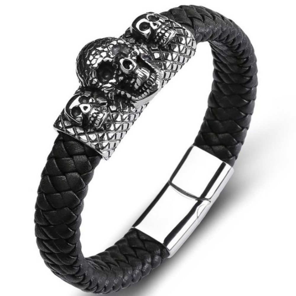 VTG Style skull Woven Black Bracelet 💀